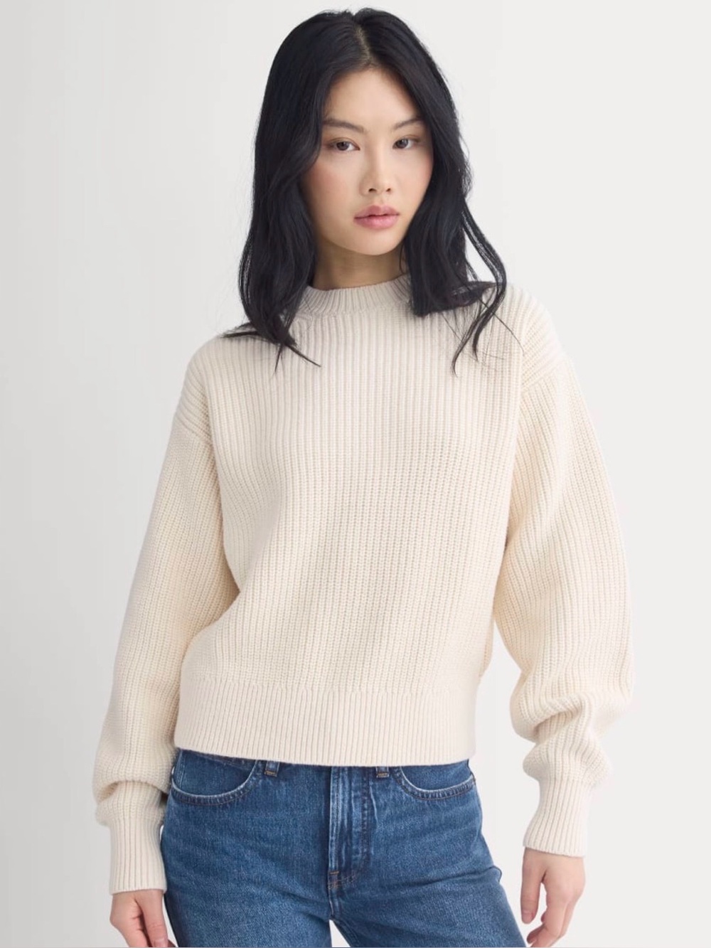 Everlane CROPPED RIBBED CREW IN EVERYDAY COTTON